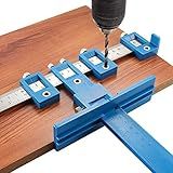 Cabinet Hardware Jig Tool - Adjustable Punch Locator Drill Template Guide, Wood Drilling Dowelling Guide for Installation of Handles Knobs on Doors and Drawer