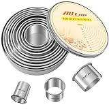 ALLTOP 12 Pcs Round Biscuit Cutter - Stainless Steel