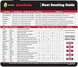 Cave Tools Meat Smoking Food Magnet Sheet with Wood Temperature Chart and Flavor Profile - Pitmaster BBQ Accessories for Smokers, Refrigerators and Metal Grills (Large)