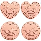Uni-J 99.99% Pure Copper Bird Bath Purification Disk, Copper Disc inhibiting Algae buildup - Fits All Outdoor Bird Bath Bowls - 4Pcs