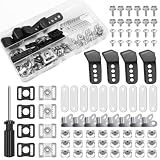 81 Pcs Football Helmet Repair Kit, Coldairsoap Hockey Helmet Replacement Parts Including Visor Clips J Clips Screwdriver Chin Strap Adapter Maintenance Tools for Baseball, Softball Helm