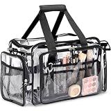 RunaFun Large Clear Makeup Bag，Extra Large Clear Tote Bag，Professional Makeup Artist Case, Waterproof Clear Bag for Stadium Events, Travel, Cosmetology, Hairstylist Tools