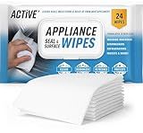 ACTIVE Home Appliance Surface Cleaner Wipes Heavy Duty Wipe for Cleaning Washing Machine, Dryer Stainless Steel Refrigerator, Glass Cooktop, Microwave, Dishwasher, Counter, Tile - 24 Large Wipes