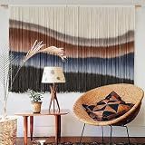 Macrame Wall Hanging Tie-Dye Bule Boho Wall Decor Yarn Fiber Art 57"W*35"L