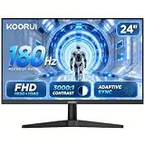 KOORUI 24 Inch Gaming Monitor, 180Hz FHD 1080P VA Display with 3000:1 Contrast, Eye Care, HDMI & VGA, VESA 100x100mm Mountable for Dorm Room, Dual-Screen Setup, PC and Console Gaming