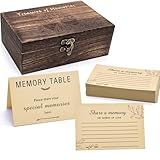 Oxmidud Wooden Share Love & Memories Box with 50 Pcs Share A Memory Cards for Celebration of Life Decorations - Elegant Keepsake for Funerals, Weddings, Birthdays & Graduations - Heirloom Storage Box