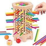 Centtechi Montessori Game Wooden Board Games for Kids 4-6-8-12, 36 Colorful Stick Math Educational Toys for 3 4 5 6 Year Olds, Classic Fun Dice Games for Family Game Night for 2-6 Players Gift