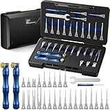 ZOMIYU Terminal Removal Tool Kit, 30PCS Professional Depinning Tool Set with Replaceable Pin Extractor Tips for Molex, AMP/TE, Delphi, Deutsch & Automotive Wiring Repair
