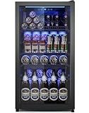 Tehanld Beverage Fridge, 130 Can Mini Fridge With Glass Door, Beverage Cooler Refrigerator, Wine Drink Beer Cooler, Adjustable Shelves & Digital Temperature Display