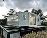 Portable Prefab Tiny Home for Sale 40ft Expandable Modular Homes with 3 Bedrooms 1 Kitchen & Bathroom, Customizable Mobile Container Foldable Tiny Houses to Live in for Adult