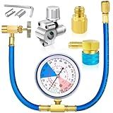 Refrigerator Freon Recharge Kit, R134a Refrigerant Recharge Kit, Fridge Recharge Kit, with 1 BPV31 Bullet Piercing Tap Valve, 1 R134a Self-Sealing Adapter, for Home AC Refrigerant System