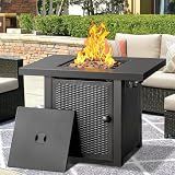 OutVue 32 inch Propane Fire Pit Table with 2 Drink Holders