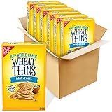 Wheat Thins Hint of Salt Low Sodium Snacks, Whole Grain Wheat Crackers, Bulk Snack Crackers, 6 - 8.5 oz Boxes