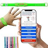 Adjustable Kids ID Bracelet – NFC Smart Safety Band with “Tap Here” Logo, Child ID Wristband for Nonverbal Kids & Medical Info, Waterproof Silicone, Not GPS, No Subscription