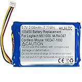HXJNLDC DC 3.7v 2100mAh Rechargeable Lithium Battery Replacement for Logitech MX1000 MX-1000 M-RAG97 Wireless Bluetooth Mouse 190247-1000, 190247-B000, L-LB2, NTA2253