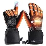 AGPTEK Heated Gloves for Men Women, 7.4V Fast Heat Rechargeable Winter Glove with Battery Indicator &Touchscreen, Waterproof Hand Warming for Skiing, Hiking, Camping, Fishing, Motorcycle, M