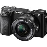 Sony Alpha A6100 Mirrorless Camera with 16-50mm Zoom Lens, Black (ILCE6100L/B)