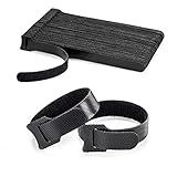 OneLeaf 80PCS Reusable Cable Ties, Black Adjustable 6-Inch Cord Organizer Ties, Multi-purpose Hook Loop Cable Management Wire Ties for Organizing Home, Office, Data Centers
