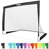 GoSports Team Tone 4 ft x 3 ft Portable Soccer Goal for Kids - Pop Up Net for Backyard - Black
