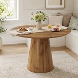 Vohuai 45'' Round Dining Table, Round Wooden Pedestal Table
