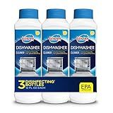 Glisten Dishwasher Cleaner, Removes Limescale, Rust, Buildup, and Grease, Lemon Scent, Made in the USA, 12 Ounce Bottle, 3-Pack