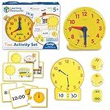 Learning Resources Time Activity Set – Teaching Clocks for Kids, Teacher Classroom Must Haves, Elementary School & Montessori Activities, Math Manipulatives, Time Flash Cards, Gifts for Boys and Girls