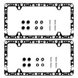2 Pieces Dog Cat Paw License Plate Frame Pet License Plate Frames Personalise Stainless Steel Funny Design Compatible with Standard License Plate Holder for USA and Canada 6 X 12 with Screws