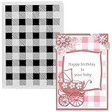 ABTOLS Check Embossing Folders for Card Making, 3D Plastic Embossing Folder Plaid Background Embossing Template Paper Crafts Plastic Textured Impressions for Card Making Scrapbooking