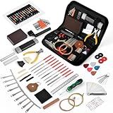92Pcs Guitar Tool Kit, Guitar Repaire Maintenance Tool Kit with Carry Bag for Acoustic Electric Guitar Ukulele Bass Banjo, Guitar Accessories Gift for Music or String Instrument Enthusiast