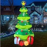 Best Choice Products 10ft Inflatable Christmas Tree, Large Lighted Outdoor Blow Up Holiday Decor for Yard, Lawn, Backyard, Home w/ 10 LED Lights, Color-Changing Star, Lighted Gifts