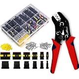 Twippo 800Pcs 50 Sets Waterproof Automotive Electrical Wire Connectors Plug Kit 1/2/3/4/5/6 Pin Waterproof Connectors with Ratchet Crimping Tool