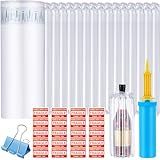 PerKoop 12"x175' Inflatable Air Pillows for Shipping Large Bubble Cushioning Wrap Packing with Pump Bubble Cushioning Wrap Roll with Fragile Stickers for Heavy Duty Moving Protection