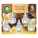 Air Wick Plug in Scented Oil Refill, 5 ct, Brown Sugar and Vanilla, Air Freshener, Essential Oils, Fall Scent, Fall decor
