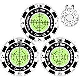 Lousrnman Golf Green Reader, Ball Marker for Putting Green with High Precision Horizontal Bubble, Golf Accessories Putt Aid Tool with Hat Clip (3 Pcs Blackgreen)