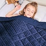 yescool Weighted Blankets Kid 5 Pounds Blanket for Boys Washable Heavy Blankets Microfiber Children Weighted Throw Blanket Winter Weighted Comforter for 5+Years, 36 * 48in, Blue