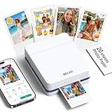 Nelko Photo Printer, 2x3 Portable Wireless Smartphone Printer, PP01 Mini Color Instant Inkjet Printer, Sticky-Back Photos, Bluetooth Compatible with iOS & Android, App Editing, White