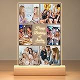 Jkolalin Custom Picture Frames with Photo, Personalized Picture Frame with Night Light, Custom Photo Frame, Customized Best Friend Photo Gifts, Personalized Birthday Gifts for Women Friends Her Him