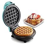 Elite Gourmet EWM015M# Electric Nonstick 4.5-inch Mini Waffle Maker, Belgian Waffles, Compact Design, Hash Browns, Keto, Snacks, Sandwich, Eggs, Easy to Clean, Mint