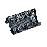 Universal Mesh Metal Business Card Holder, Holds 50 2.25 X 4 Cards, 3.78 X 3.38 X 2.13, Black