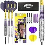 Target Darts Luke Littler Brass Steel Tip Darts Set – 22G Steel Tip Dart, The Nuke Player Edition Dart Set, Dart Flights, Shafts & Dart Case Included | Professional Dart Accessories