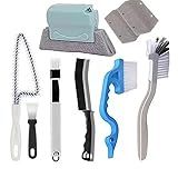 9Pieces Window and Sliding Door Track Detailing Cleaning Brushes Set, Window Blind Duster, 2-in-1 Windowsill Sweeper, Hand-held Groove Gap Cleaning Tools, Tile Lines Brush, Straw Cleaner Brush