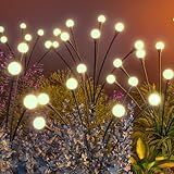 Solar Lights Outdoor - Upgraded 4-Pack of 32 LEDs Solar Garden Lights,IP65 Waterproof Outdoor Decor Solar Firefly Light for Yard,Pathway Decoration,Unique Gifts for Women and Grandma