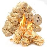 72PCS Fire Starters for Campfires Grill BBQ Camping Fireplace Fire Pit, Quick Light Wood Charcoal Fire Starter, Waterproof-Natural Fire Starters Camping fire Starter Charcoal Starters