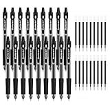 Shuttle Art Black Gel Pens, 36 Pack(18 Gel Pens with 18 Refills) Retractable Medium Point Rollerball Gel Ink Pens Smooth Writing with Comfortable Grip