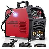 ARCCAPTAIN DC 5 In 1 TIG Welder With Pulse, 200Amp DC 5 In 1 HF/Lift/Pulse/Spot TIG & Stick, 110v/220v Dual Voltage LED Digital Display MultiProcess TIG Welding Machine with 2T/4T TIG200P