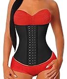 YIANNA Waist Trainer for Women Latex Underbust Waist Cincher Corset Sport Girdle Hourglass Body Shaper (Black, M)