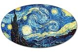 Starry Night Painting Oval Vinyl Sticker - Car Phone Helmet - Select Size