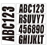 QuickMarine 4 Sets 3" Marine Alpha-Numeric Registration Numbers and Letters Sticker Decal Kits for Boats & Personal Watercraft Solid Black
