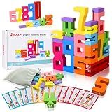 GUKAZH Educational Toys 20 Pcs Wooden Number Building Blocks Stacking Toys for Kids, Math Learning Tool Digital Building Blocks 1-10, Birthday Christmas Halloween Party Favors for Boys Girls