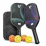 Pickleball Paddles Set of 2, 2026 USAPA Approved Fiberglass Pickle Ball Paddles with 4 Pickle Balls, Durable &Lightweight Racket for Beginners, Pros, Men, Women, Adults, Kids